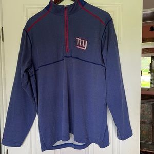 NWOT New york giants NYG pull over sweater with collar & quarter zipper. size XL